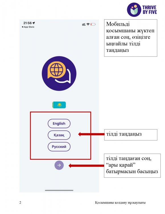 "Беске дейін үлгер" мобильді қосымшаның  қолдану нұсқаулығы